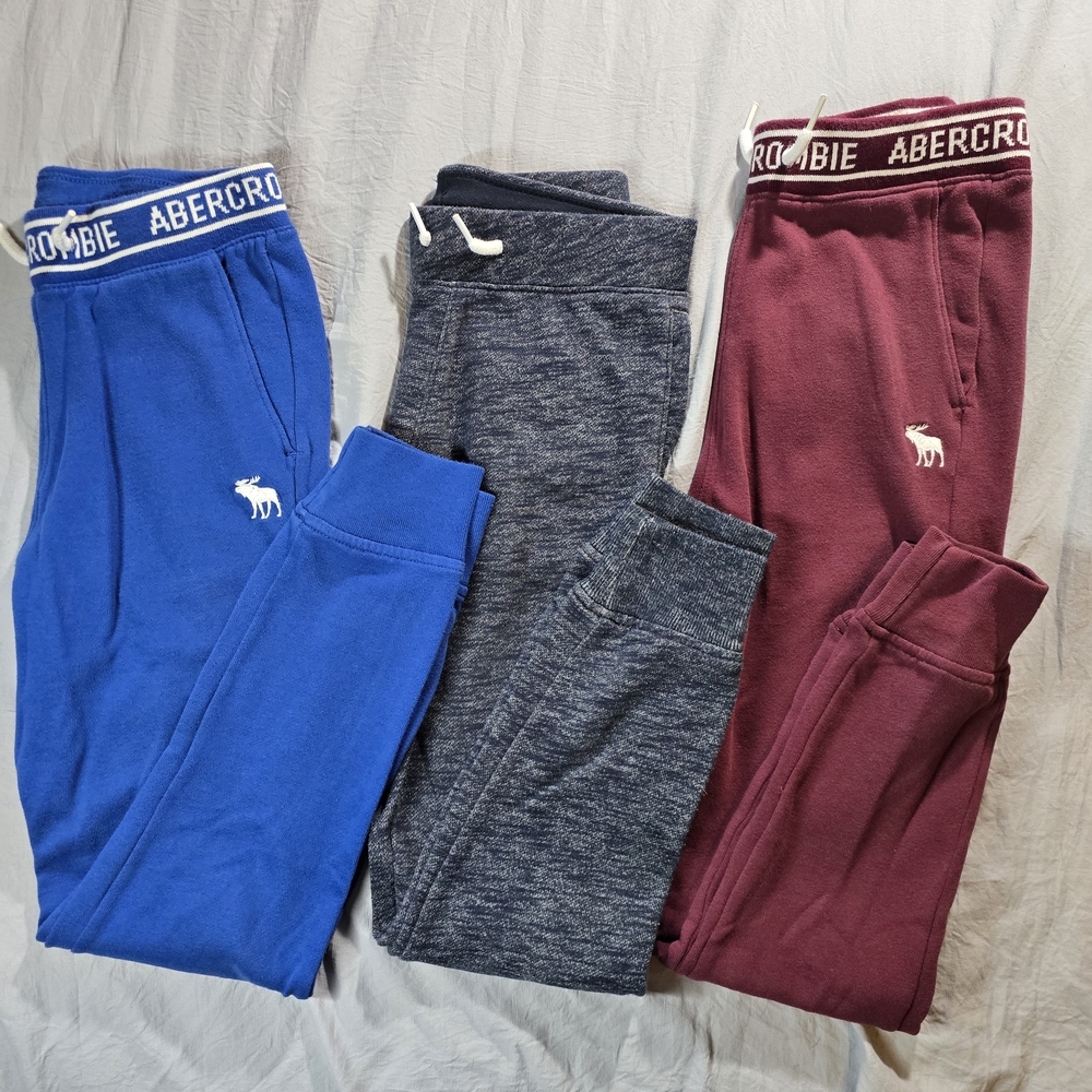 Abercrombie & Fitch Kids Jogger Pants -Royal Blue, Navy Speck & Burgundy Sz 9/10